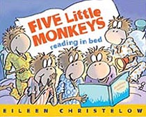 Monkeys Reading in Bed Hardcover Picture Book