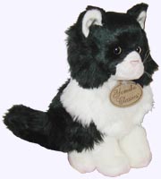 9 in. Plush Black and White Cat