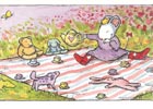Lily Mouse on picnic birthday card