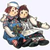Raggedy Ann and Andy good friends card
