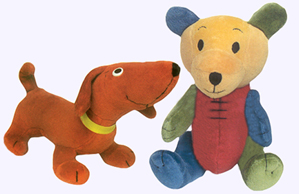 9 in. Dog and Bear Pair Plush