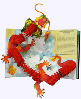 Open page of Dragons and Monsters Pop-up Book