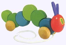 12 in. Very Hungry Caterpillar Wood Pull Toy
