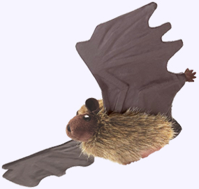 6 in. Brown Bat Puppet with a 13 in. wingspan