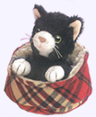 4 in. Cat-in-Bed Finger Puppet