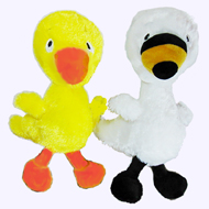9 in. Duck and Goose Plush Pair
