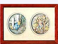 Beatrix Potter Framed Cameos of Peter Rabbit.