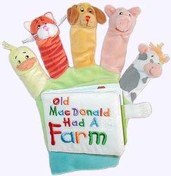 Old Macdonald Velour covered Board Book with Finger Puppets.