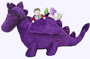 24 in. Purple Dragon Activity Plush Toy