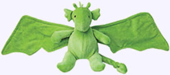 5.5 in. Plush Green Dragon with 12 in. wingspan