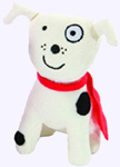 6 in. Plush White Dog with Black Spots from Todd Parr Doggy Kisses