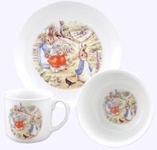 3 pc. Peter Rabbit in Garden Porcelain Breakfast Set