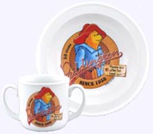 Paddington Bear Porcelain 7 in. Bowl and two handed Cup