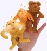 Lorax Finger Puppet Set, The Lorax and and two Forest Critters.