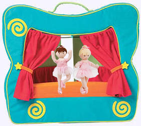 Puppetto's Theatre Stage. A soft and colorful finger puppet theater