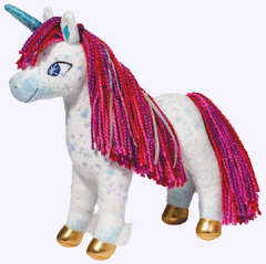 10 in. Uni the Unicorn Plush Toy with yarn hair